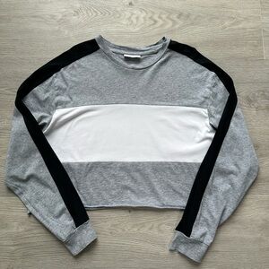 TNA Aritzia Cropped Long Sleeve Tee | Colourblock | 100% Cotton | Small